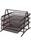 Partner DESK 3 TIER DOCUMENT TRAY METAL MESH - BLACK