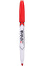 EU00640 Slim Whiteboard Marker, Red (Pack of 3)