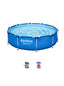 Bestway Steel Pro Frame Pool Set 305x76cm – Round Above Ground Family Swimming Pool with Durable Steel Frame