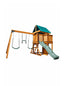 Mount Peak Experience the Logan Swing Set & Playhouse with Balcony, Wooden Roof, Long Lasting, Weather-resistant Materials, 3 Years+, 480 x 330 x 295 cm - Brown