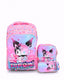 3 in 1 Kurumi Trolley Backpack Set, Pink