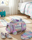 Kids Iridescent Holographic Duffle Bag – Travel & Dance Bag with Coin Pouch for Girls, Purple