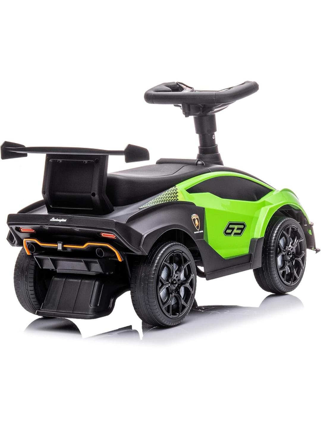 Kids Lamborghini Essenza Push Car – Green Ride-On Toy for Toddlers & Children