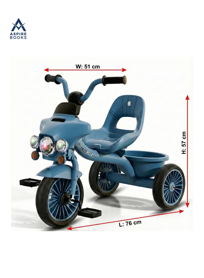 Motorbike Tricycle with Basket - Blue