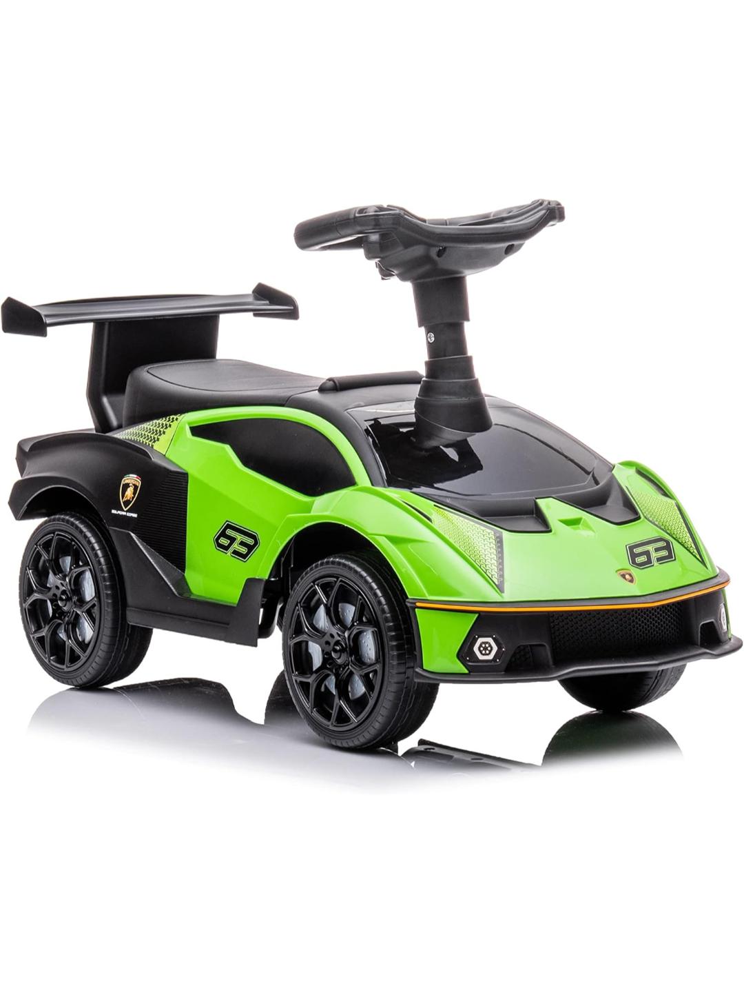 Kids Lamborghini Essenza Push Car – Green Ride-On Toy for Toddlers & Children