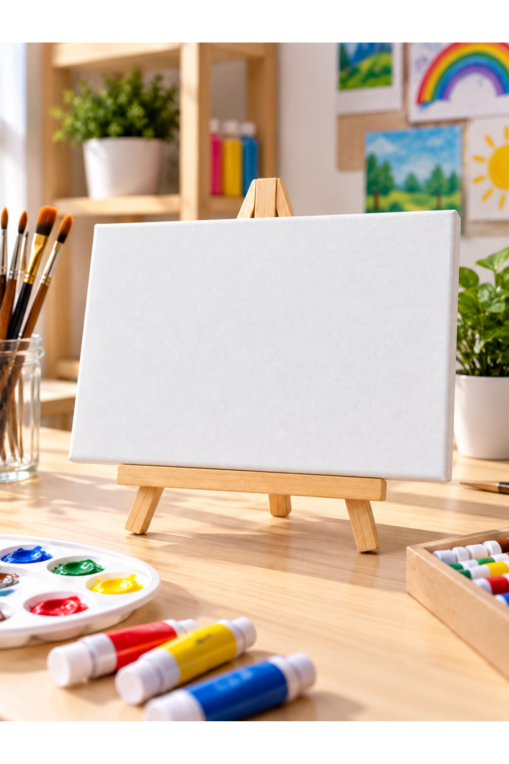 White Canvas 20x30 cm with Wooden Stand [CA2030ST]