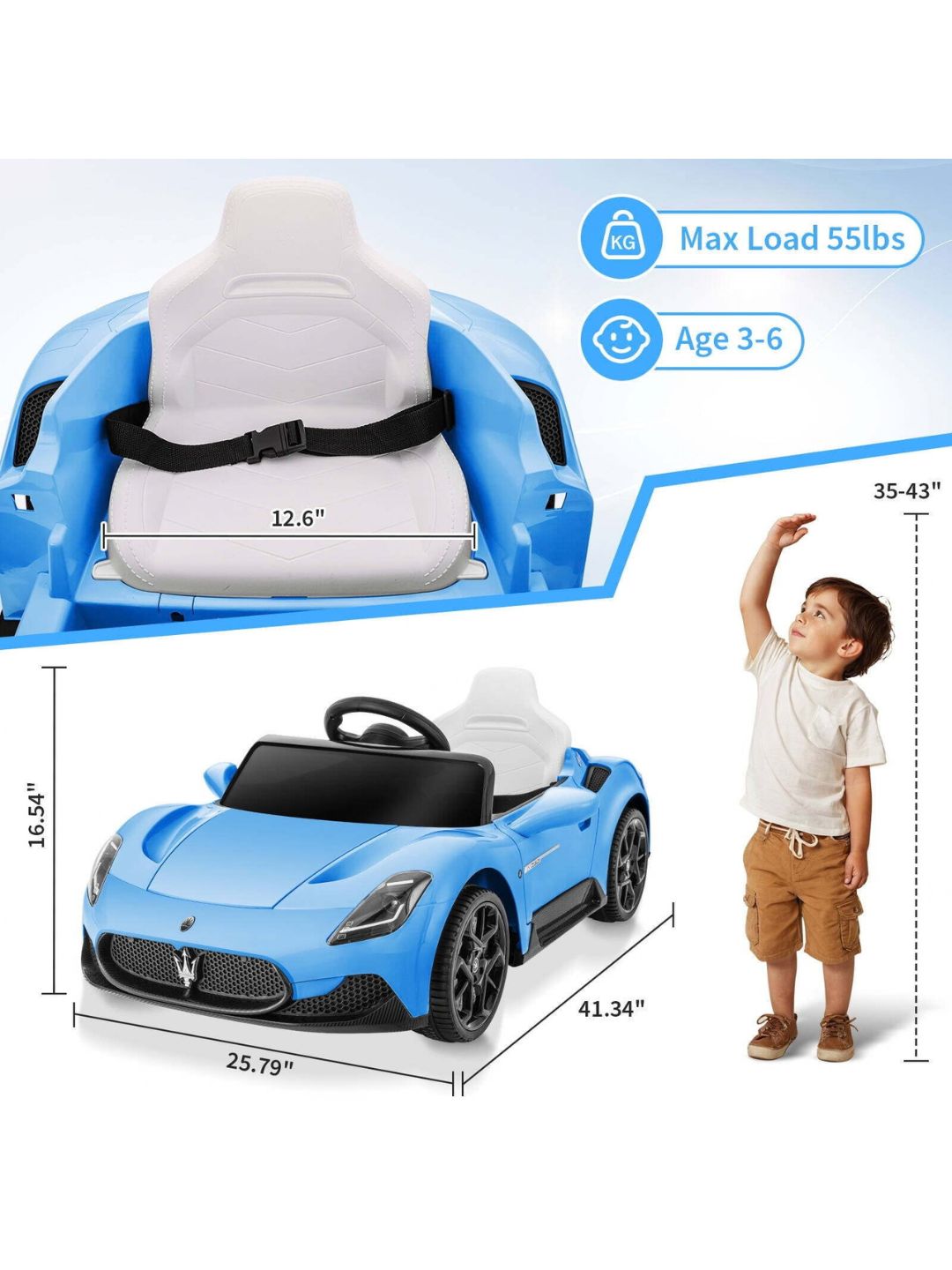 Maserati MC20 Cielo 12V Licensed Electric Ride-On Car for Kids – Model S302B , RED