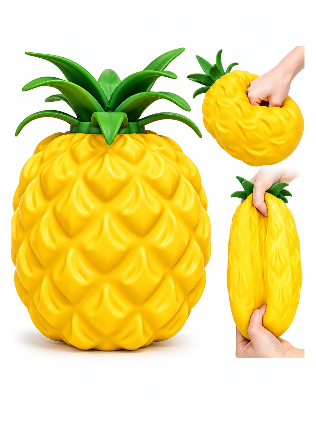 Giant Pineapple Scented Squishy Stress Ball, Jumbo Slow-Rising Fidget Toy for Kids & Adults, Yellow