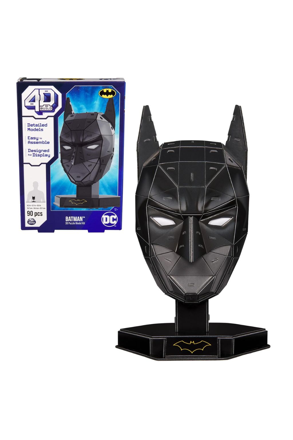 DC Batman Mask 3D Cardboard Puzzle Kit, 90 Pieces, Collectible Display Model, Ages 12+, Model 6070176