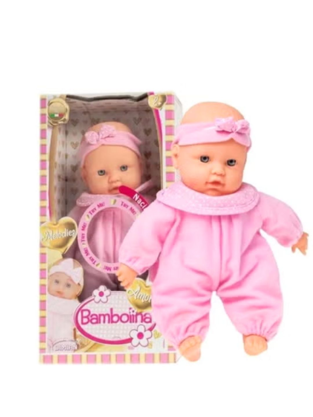 Bambolina Amore 26cm Soft Doll With Baby Sounds