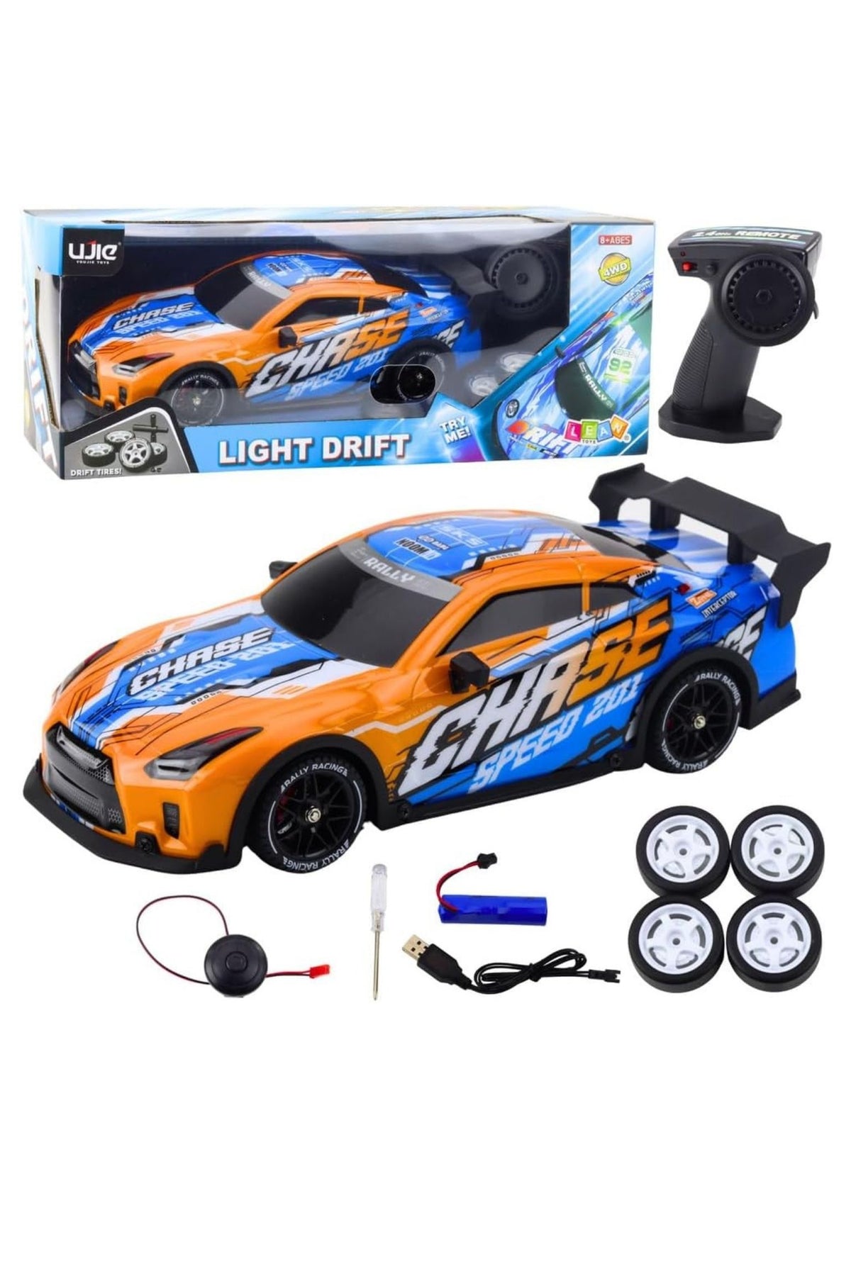 4WD RC Drift Racing Car 25KM/H with LED Lights, 1:14 – UJ99-PY360 | Assorted