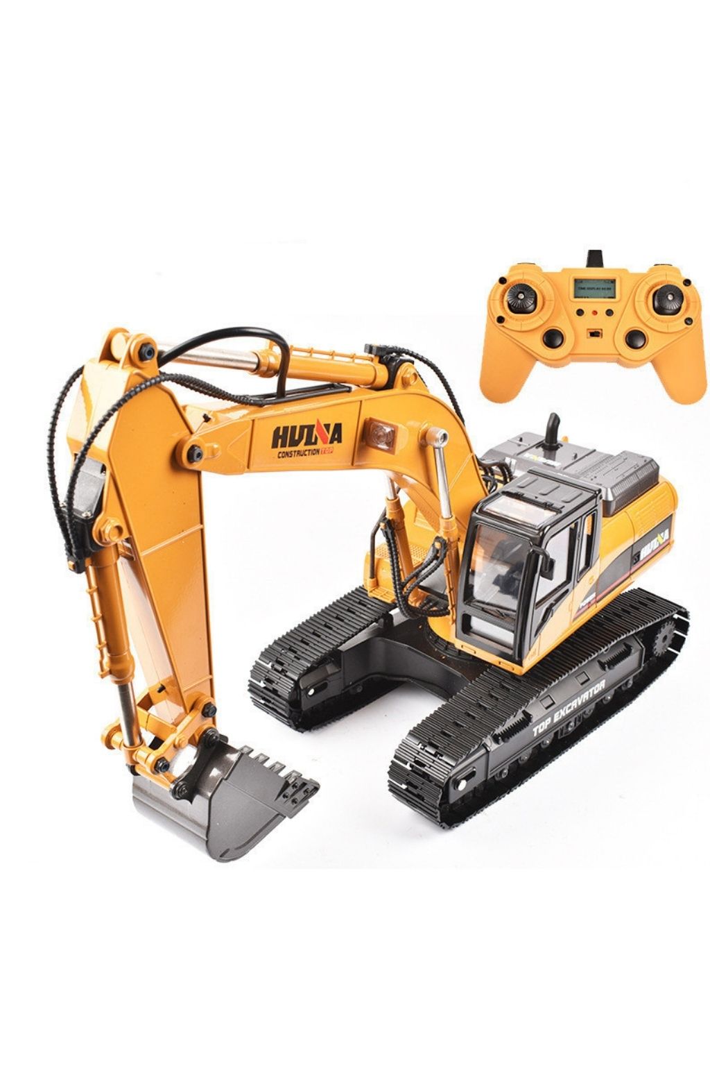 HUINA RC Alloy Excavator 2.4GHz 11CH with Mechanical Sound, LED Lights & 680° Rotation 1:16