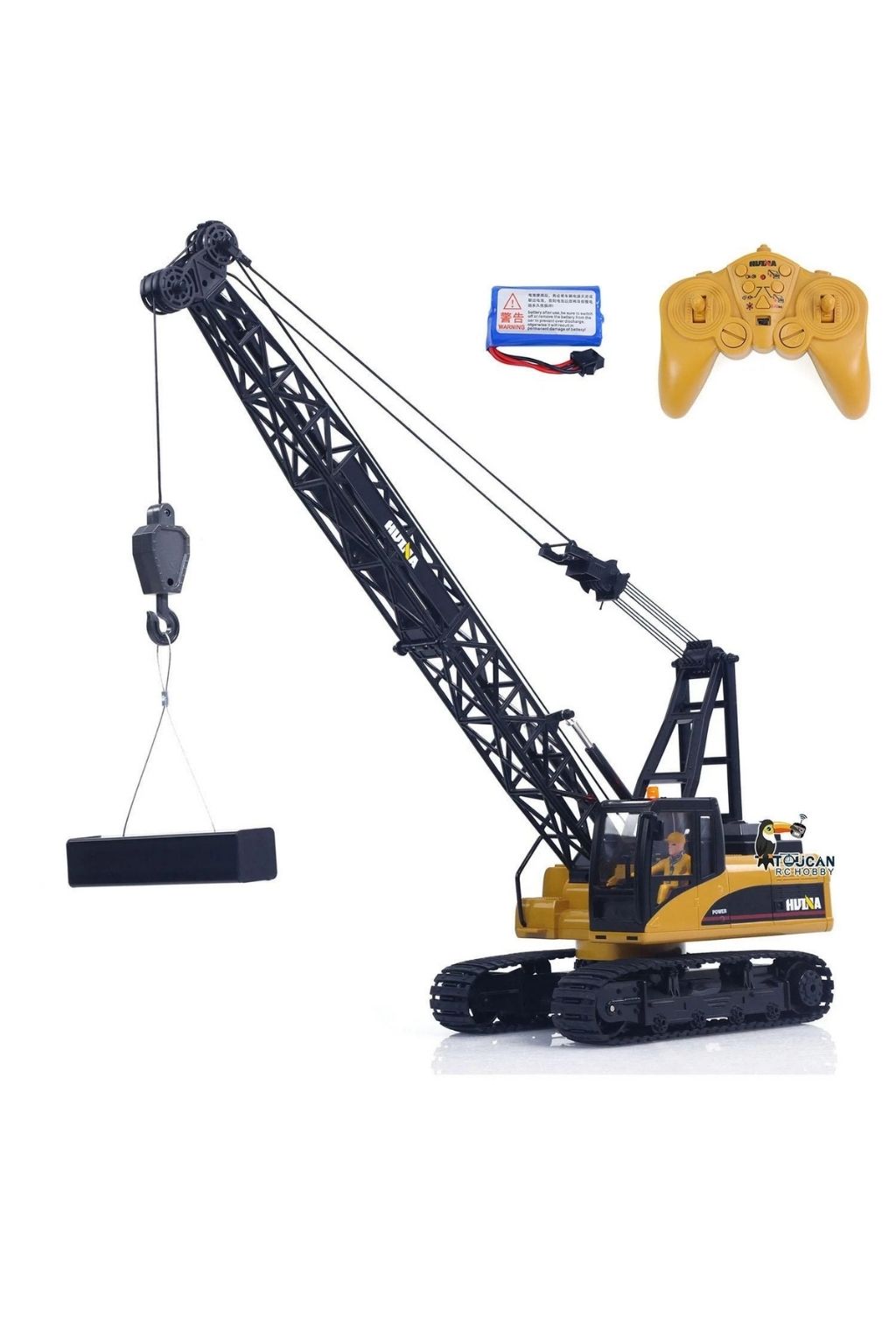 HUINA 572 RC Construction Crane Truck 1:14 Scale, 15CH 2.4GHz Remote Control with Lights & Sound الصورة الرئيسية