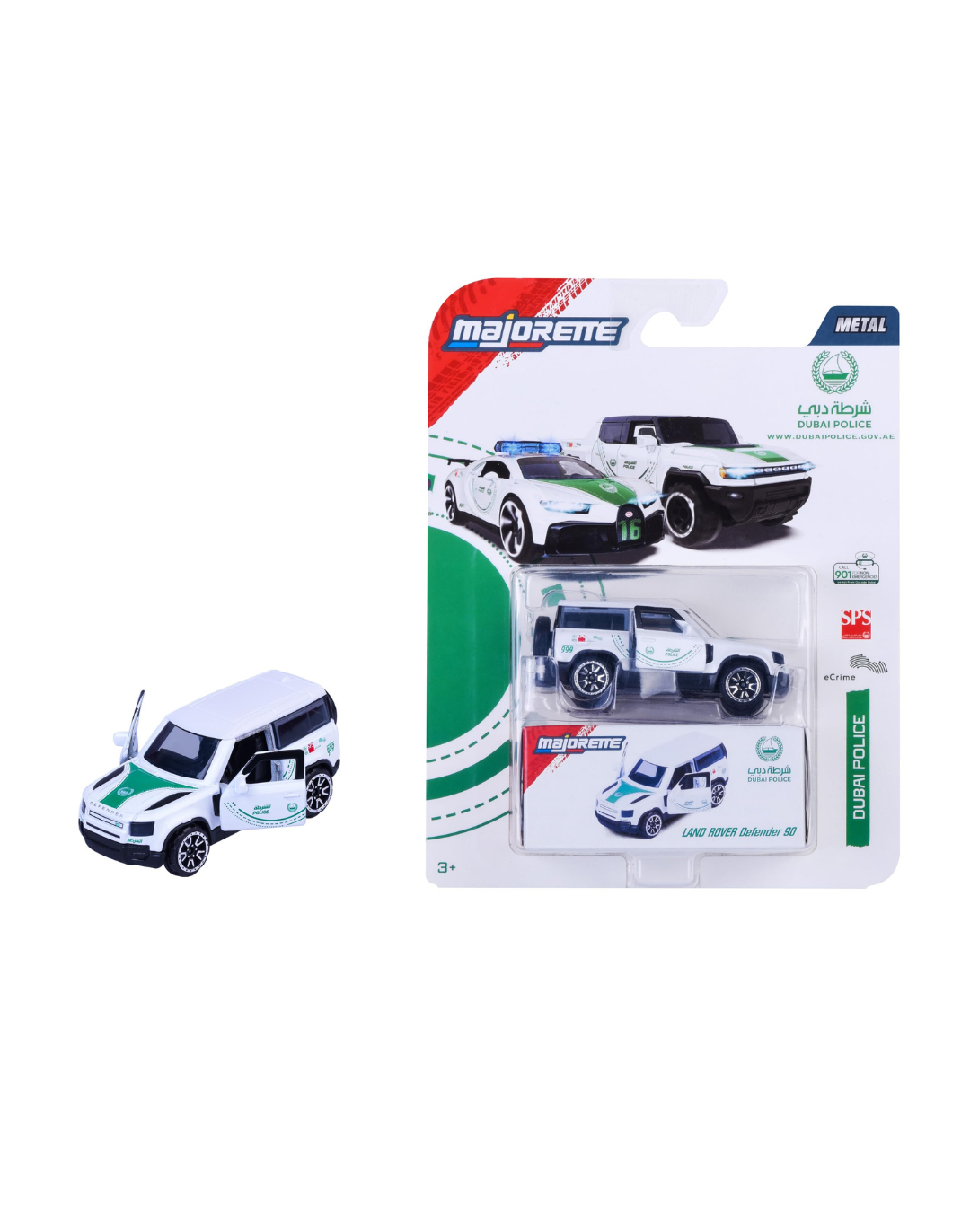 Majorette Dubai Police Deluxe Land Rover Defender 90 Diecast Car