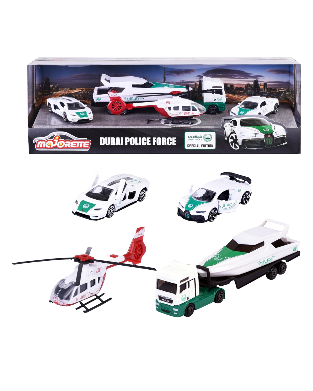 Majorette Dubai Police Force 5-Piece Diecast Car Set