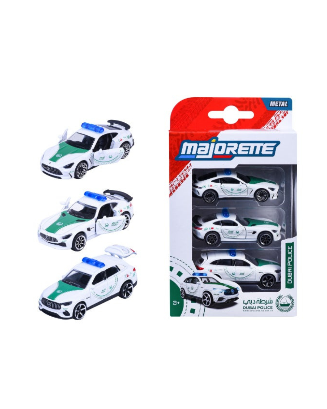 Majorette Dubai Police 3-Piece Diecast Car Set