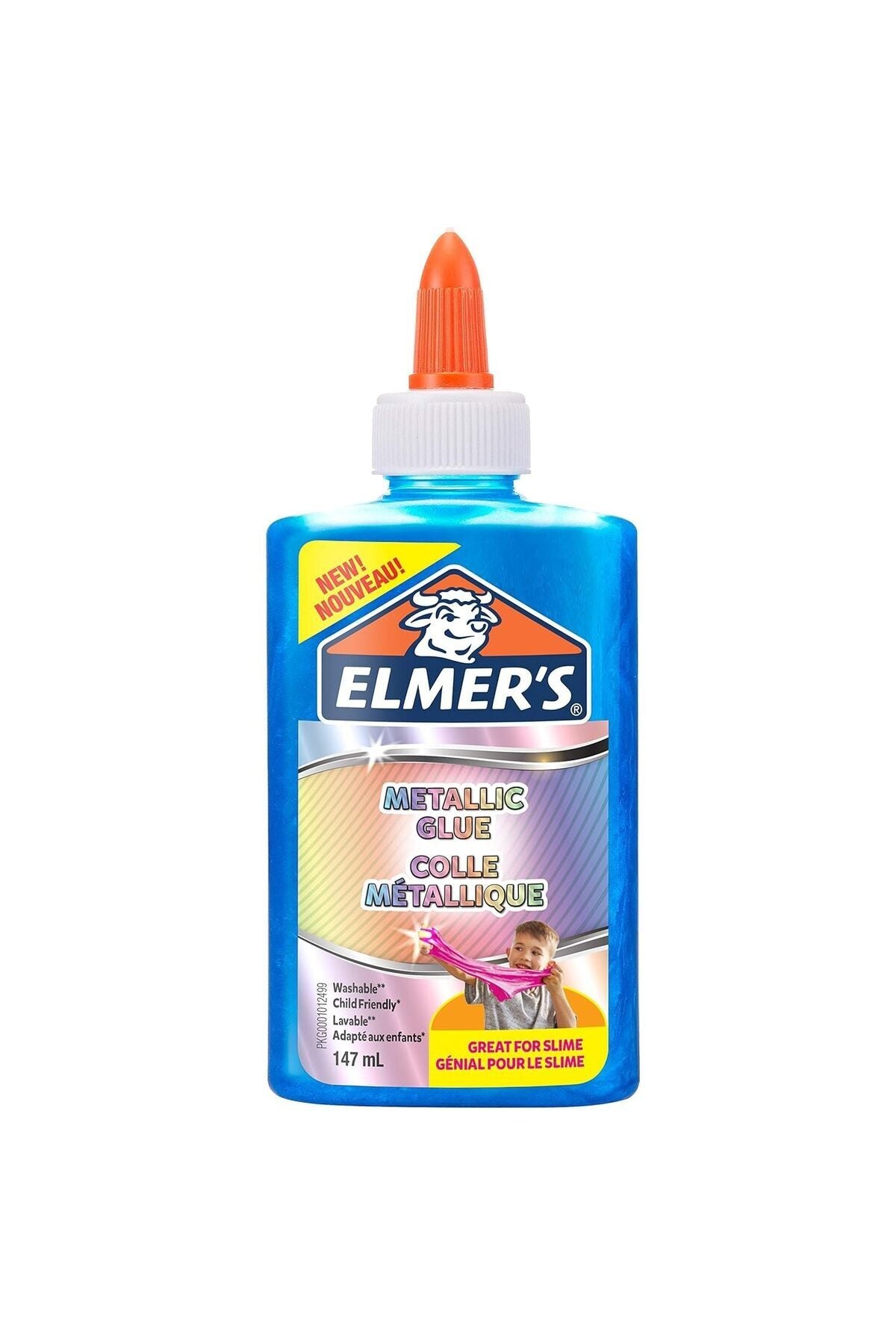Elmer's Metallic PVA Glue, Washable, Blue, 147 ml