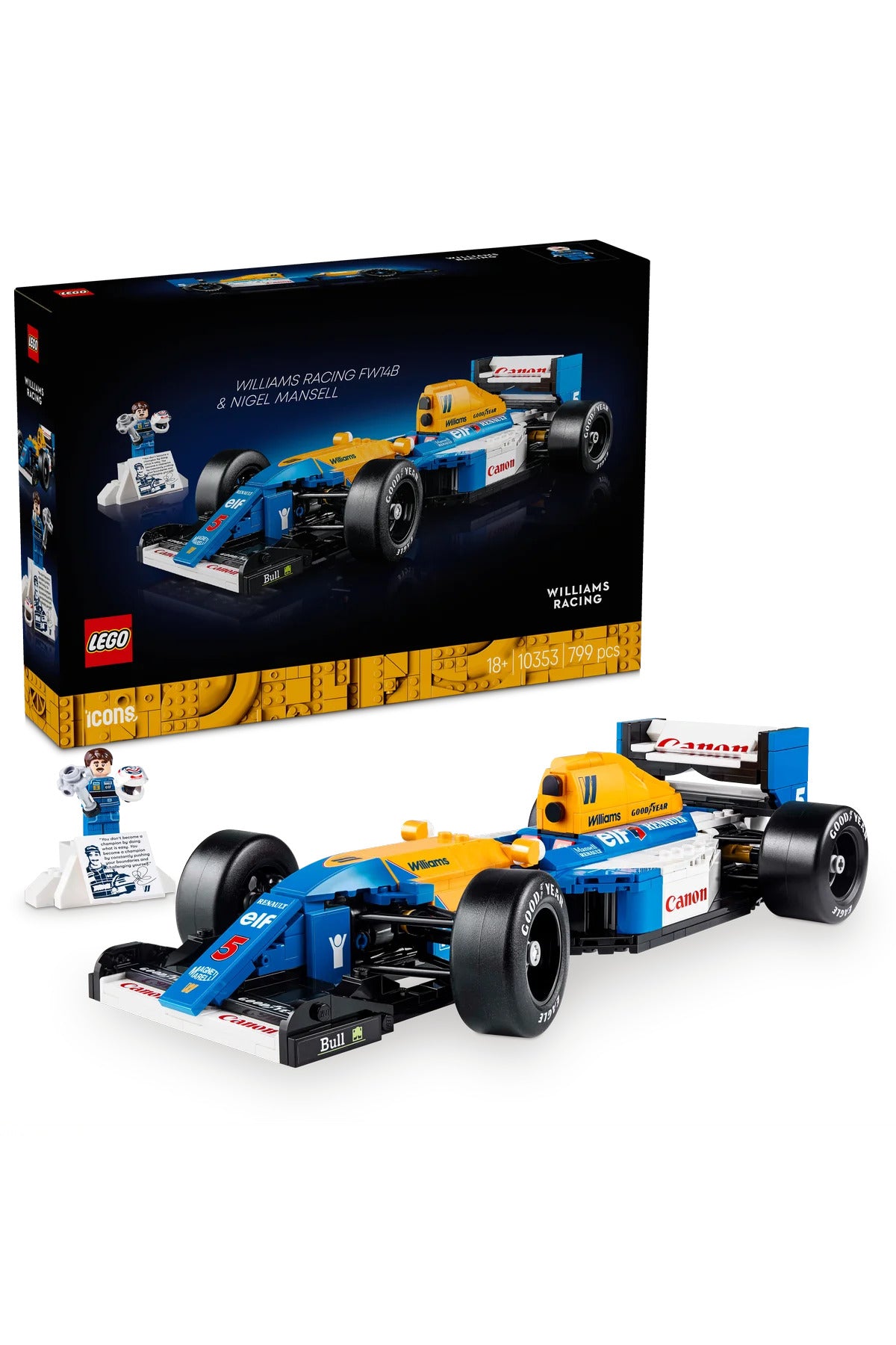 مجموعة بناء LEGO Icons Williams Racing FW14B و Nigel Mansell 10353 الصورة الرئيسية