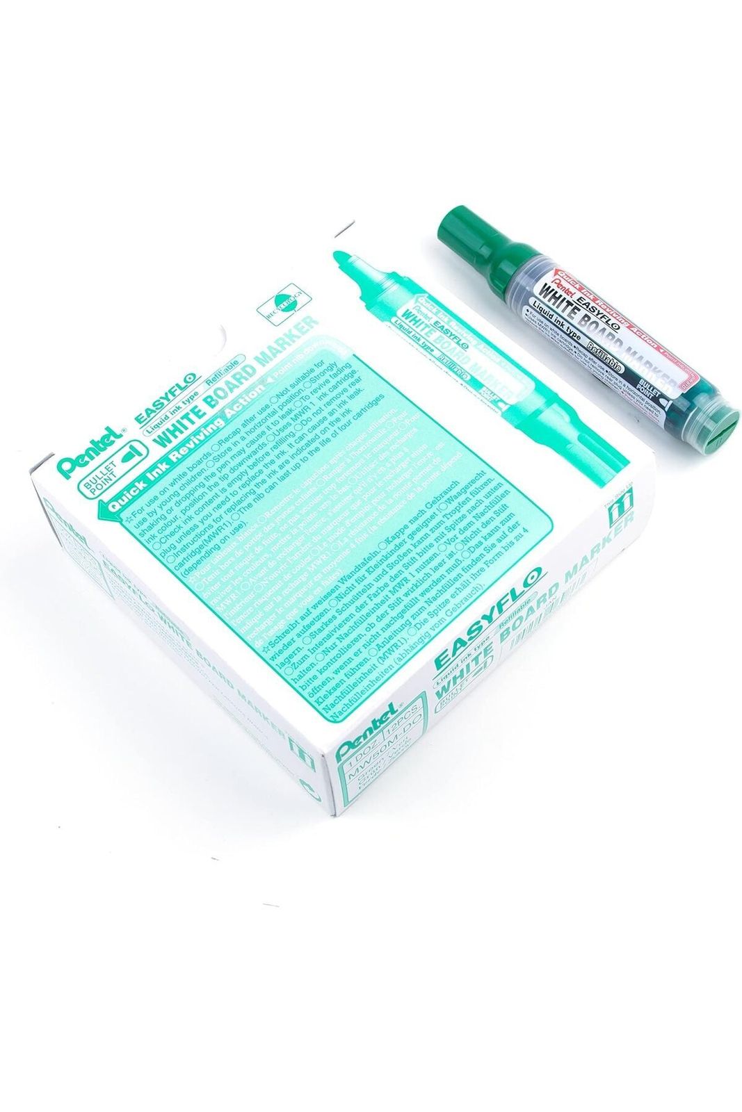 6.0mm Bullet Tip Easy Flow White Board Liquid Ink Marker with Vivid Pigment Ink - Green
