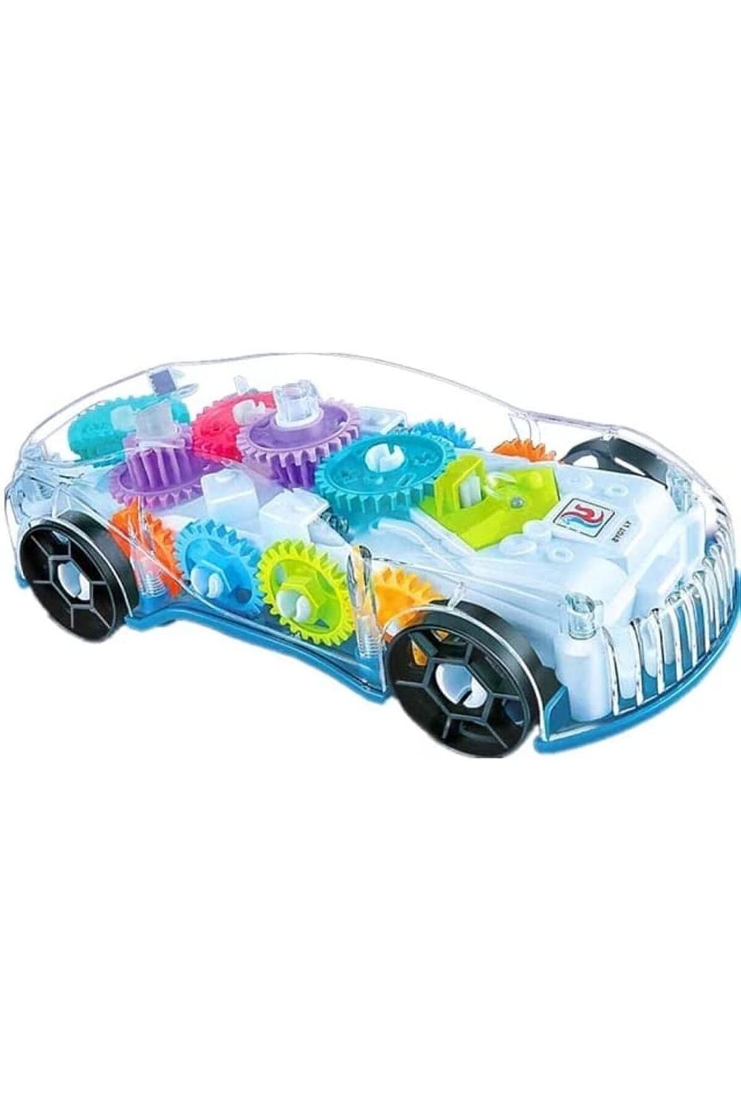 Transparent Gear Racing Car - 360 Degree Rotation with Lights & Sound