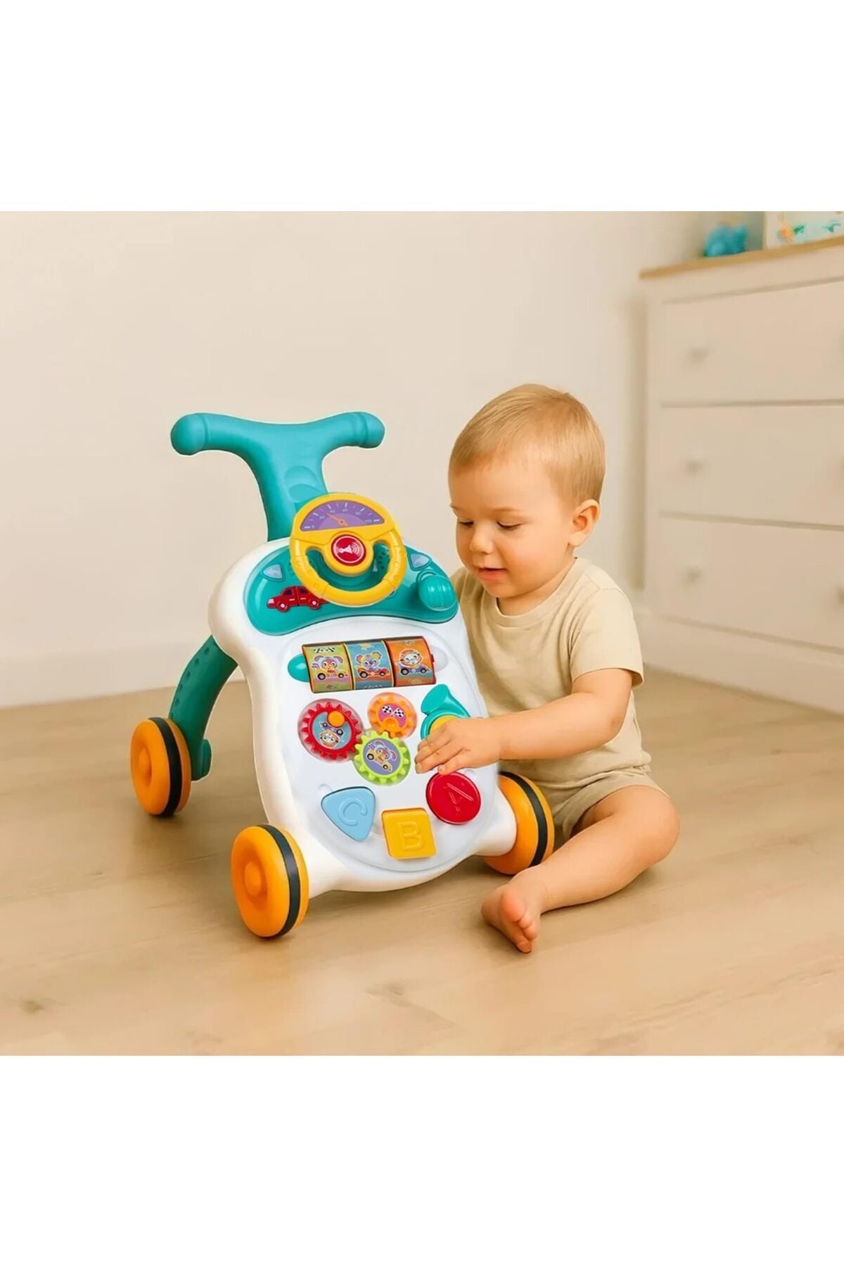 Steering Wheel Walker – Engaging Baby Toy for Development and Sensory Play, 0+ Months