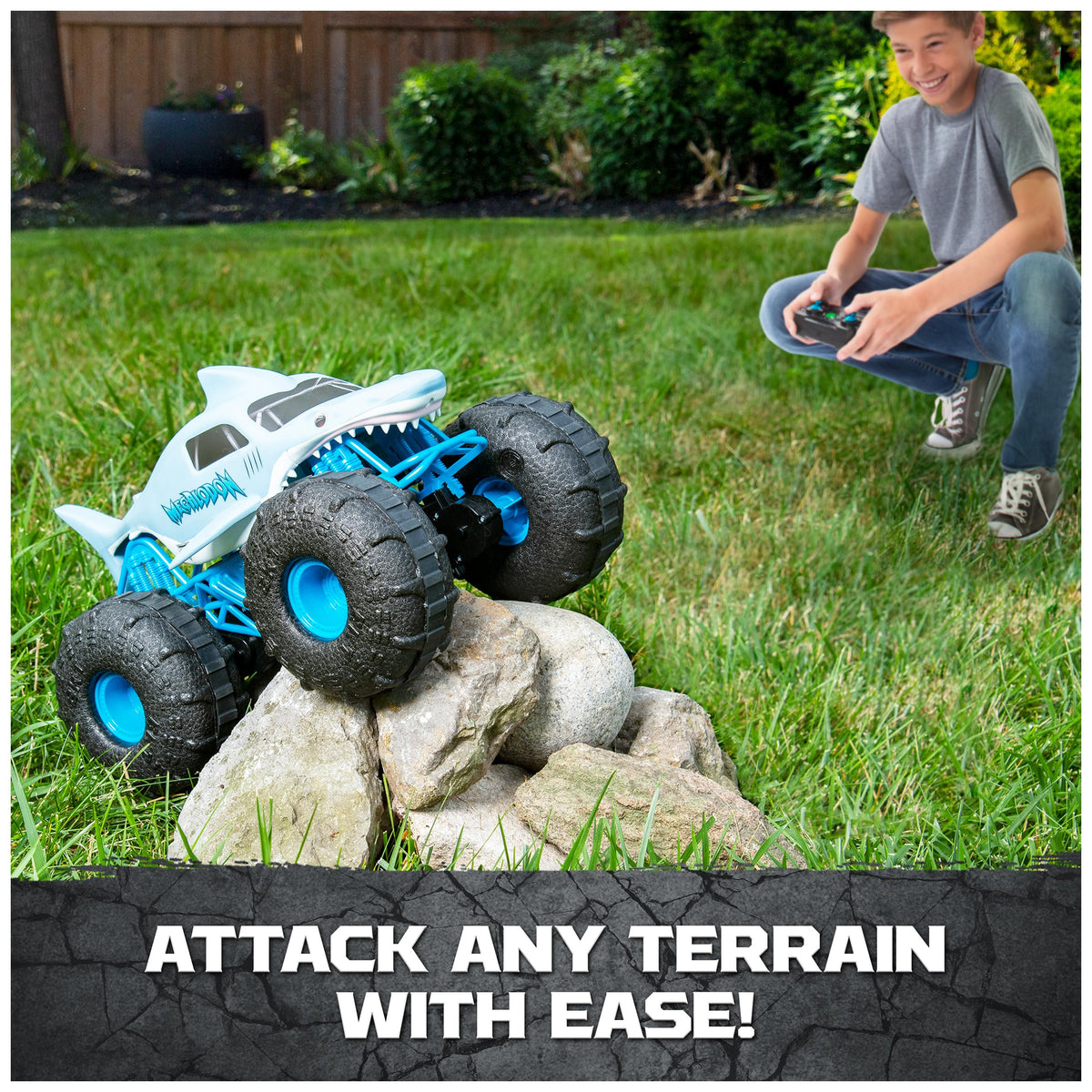 Monster Jam Official Megalodon STORM All-Terrain Remote Control Monster Truck