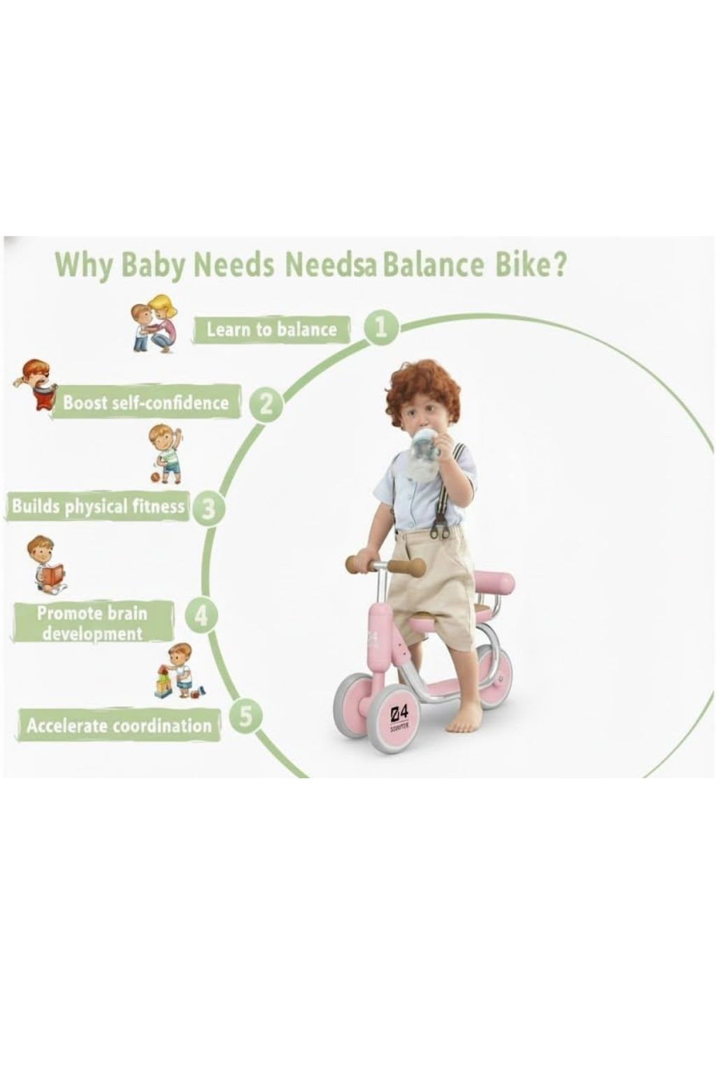 Toddler Balance Walker Push Scooter – S800 P - Pink
