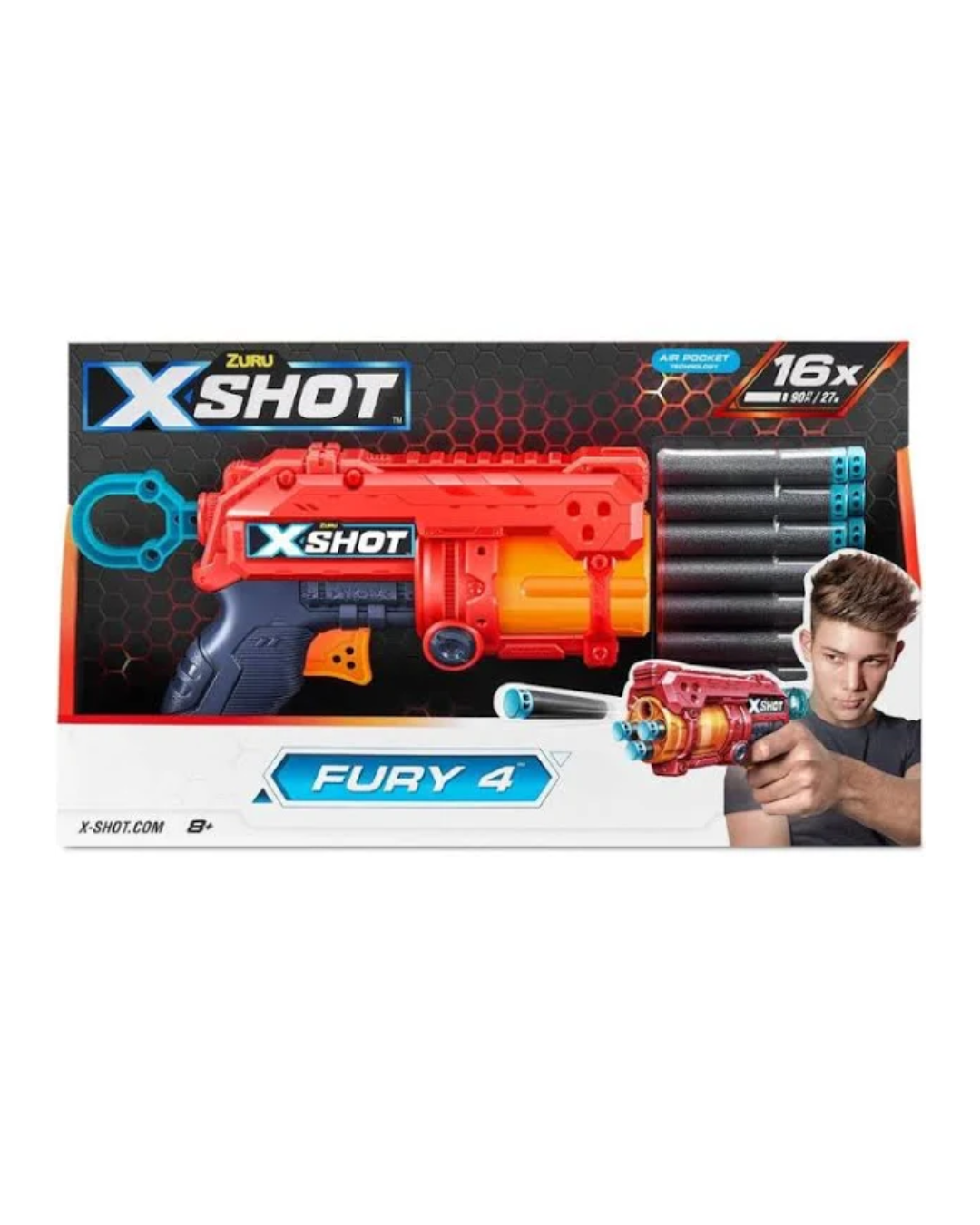 X-Shot Excel Fury-4 Foam Dart Blaster Fury 4 (Model: XS-36377-A)