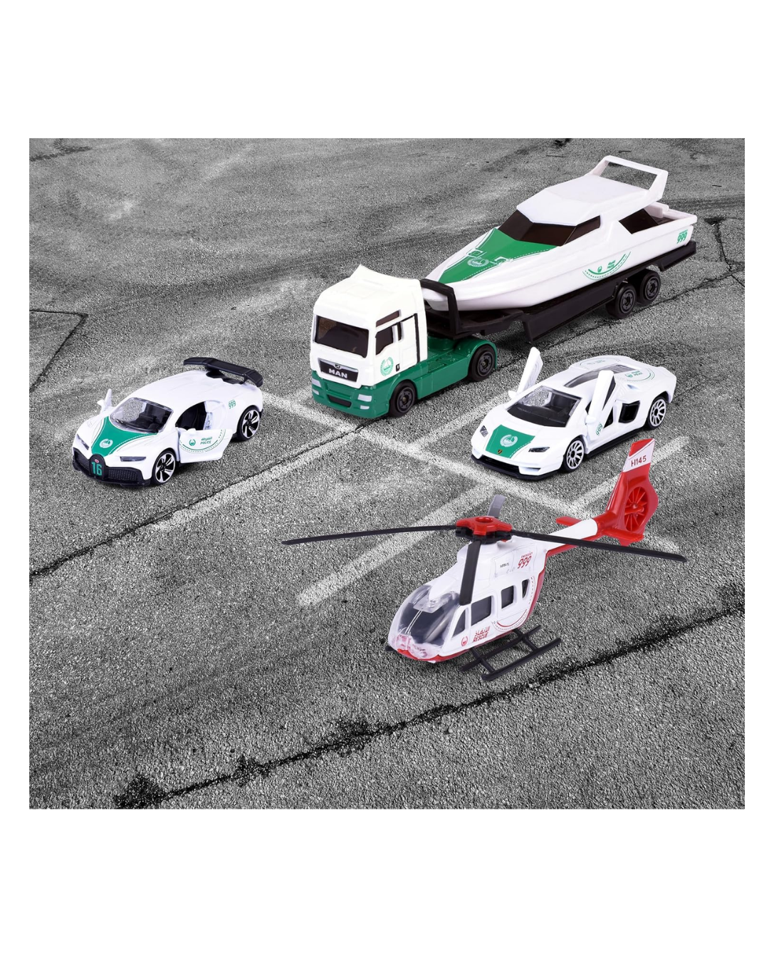 Majorette Dubai Police Force 5-Piece Diecast Car Set صورة ثانوية