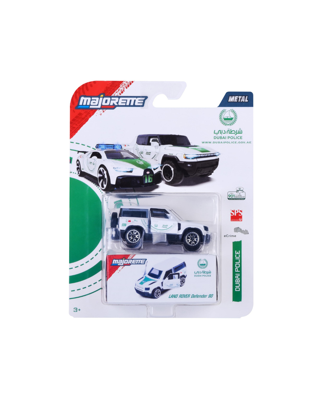 Majorette Dubai Police Deluxe Land Rover Defender 90 Diecast Car