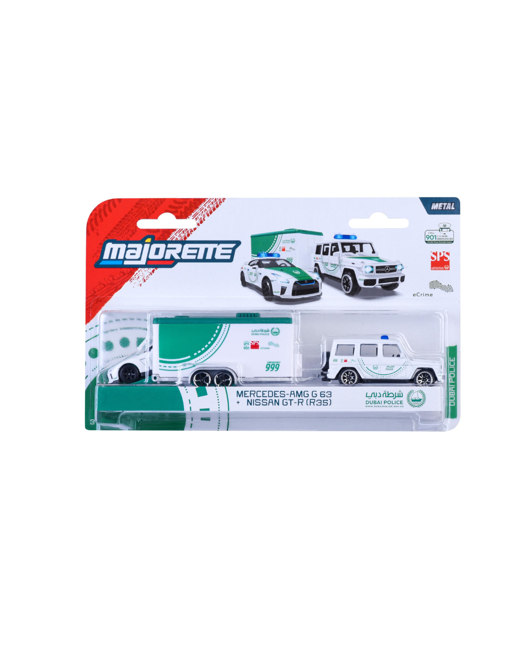 Majorette Dubai Police Racing Deluxe Trailer Diecast Set