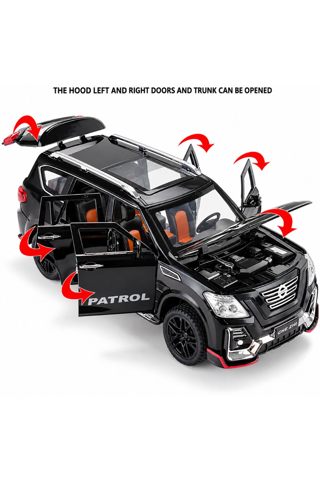 Pull-Back Die-Cast Metal Nissan Patrol Toy Car CZ136A – Assorted Colours
