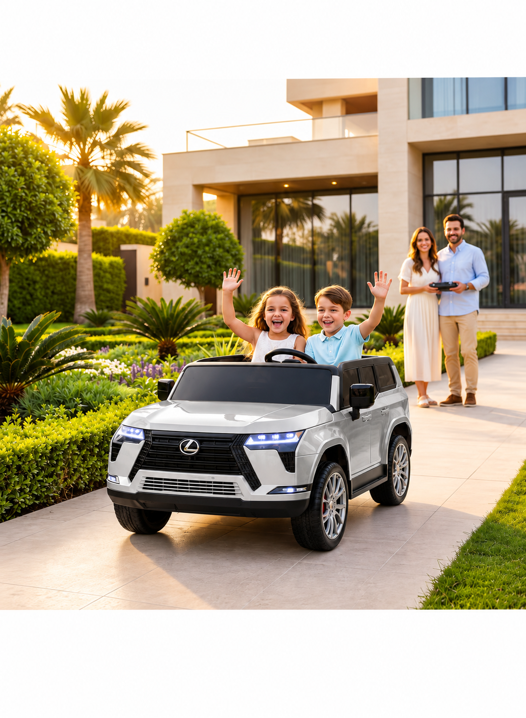 Lexus GX550 Electric Ride On Car - Silver Grey