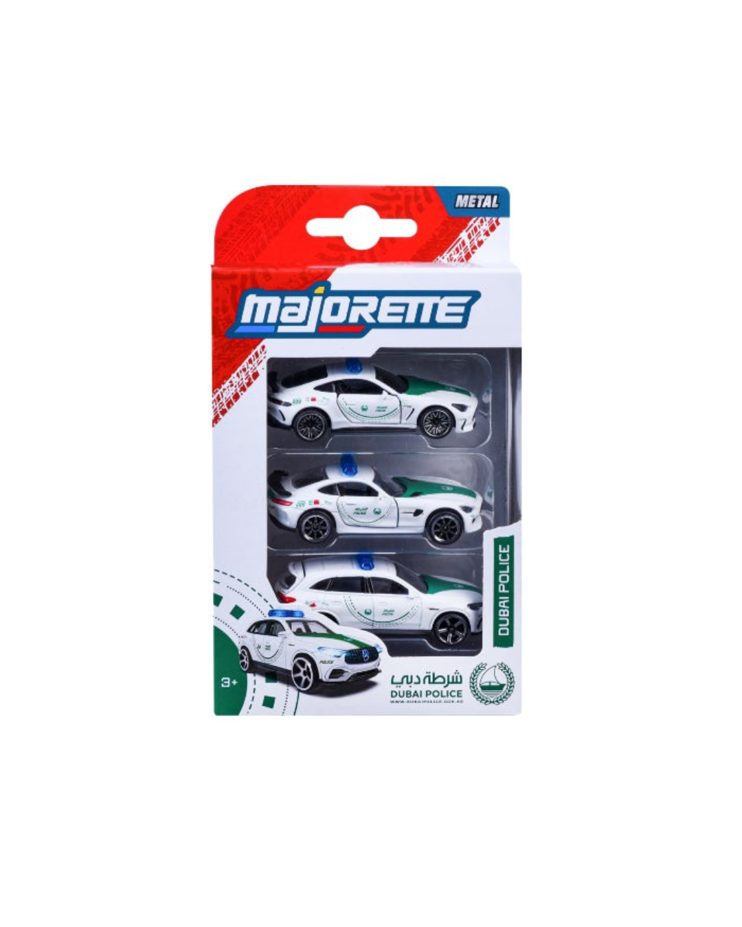 Majorette Dubai Police 3-Piece Diecast Car Set صورة ثانوية