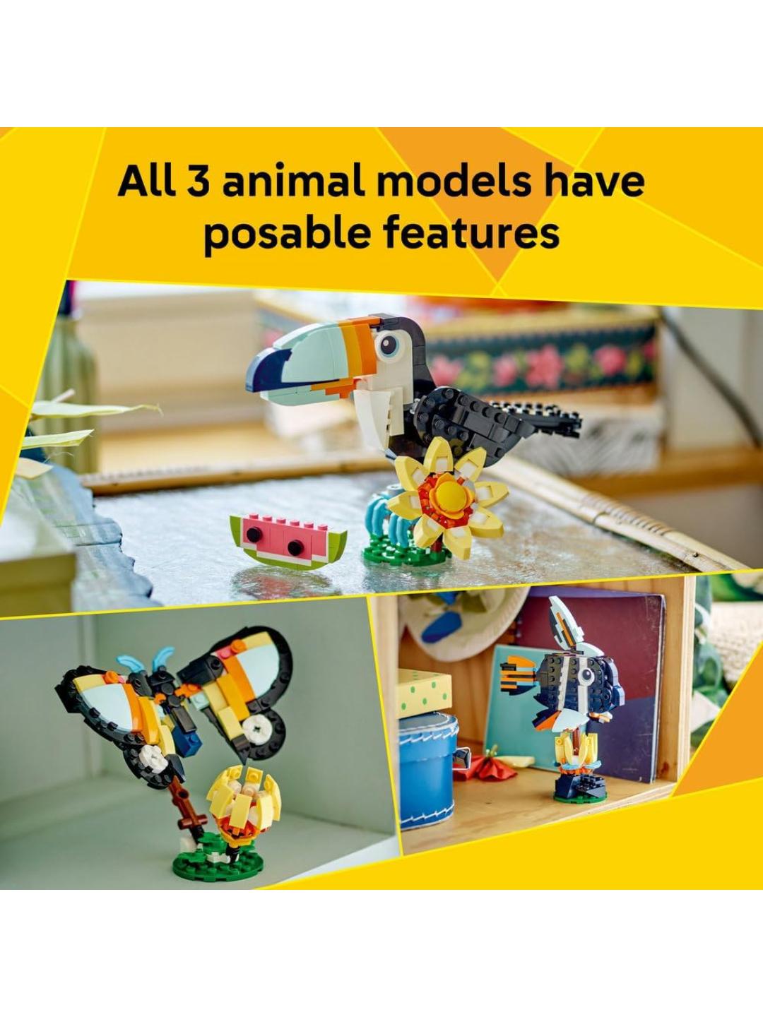 LEGO Creator 3-in-1 Wild Animals: Tropical Toucan Bird 31173 Building Set