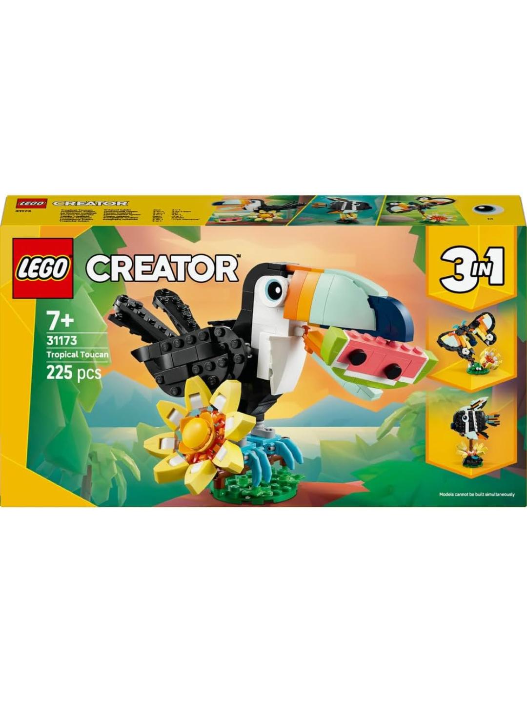 LEGO Creator 3-in-1 Wild Animals: Tropical Toucan Bird 31173 Building Set