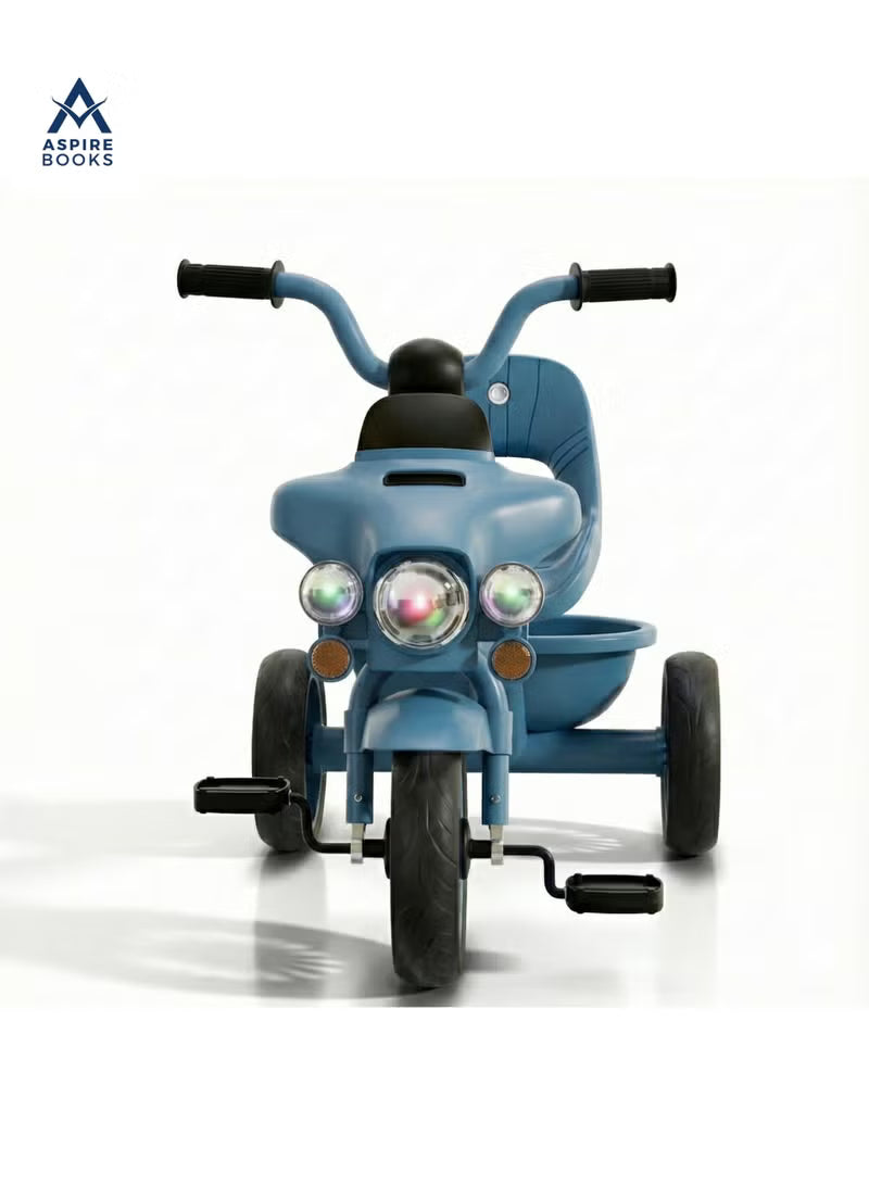 Motorbike Tricycle with Basket - Blue
