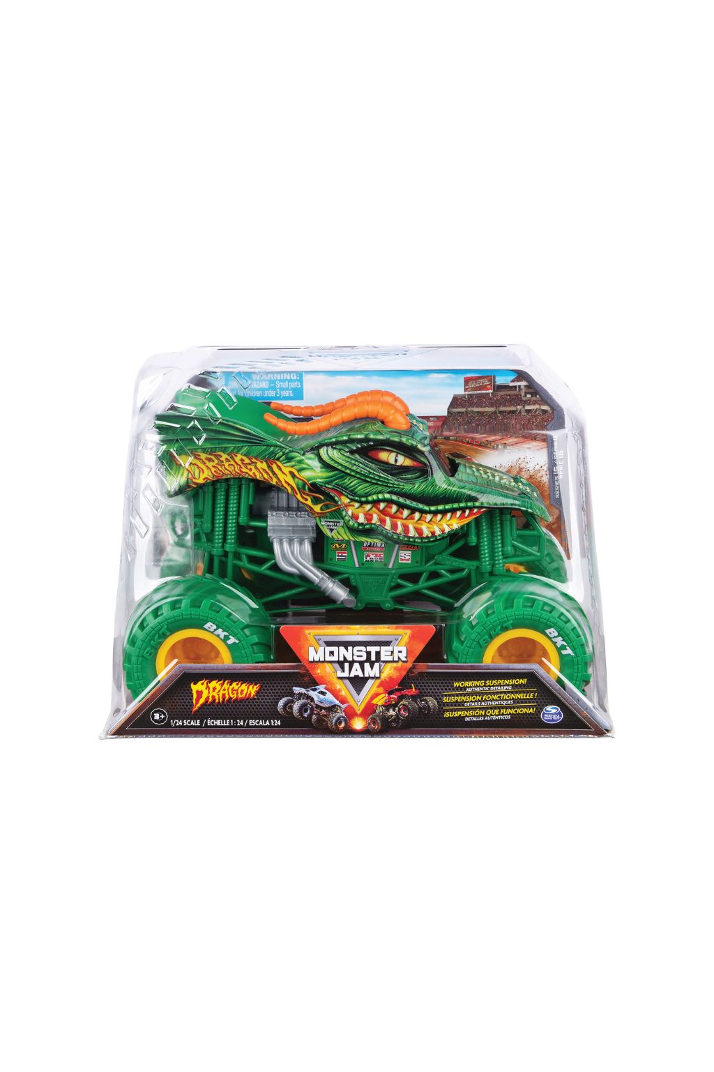 Monster Jam Official Die-Cast Monster Truck, 1:24 Scale, Pull-Back Action, Assorted Styles