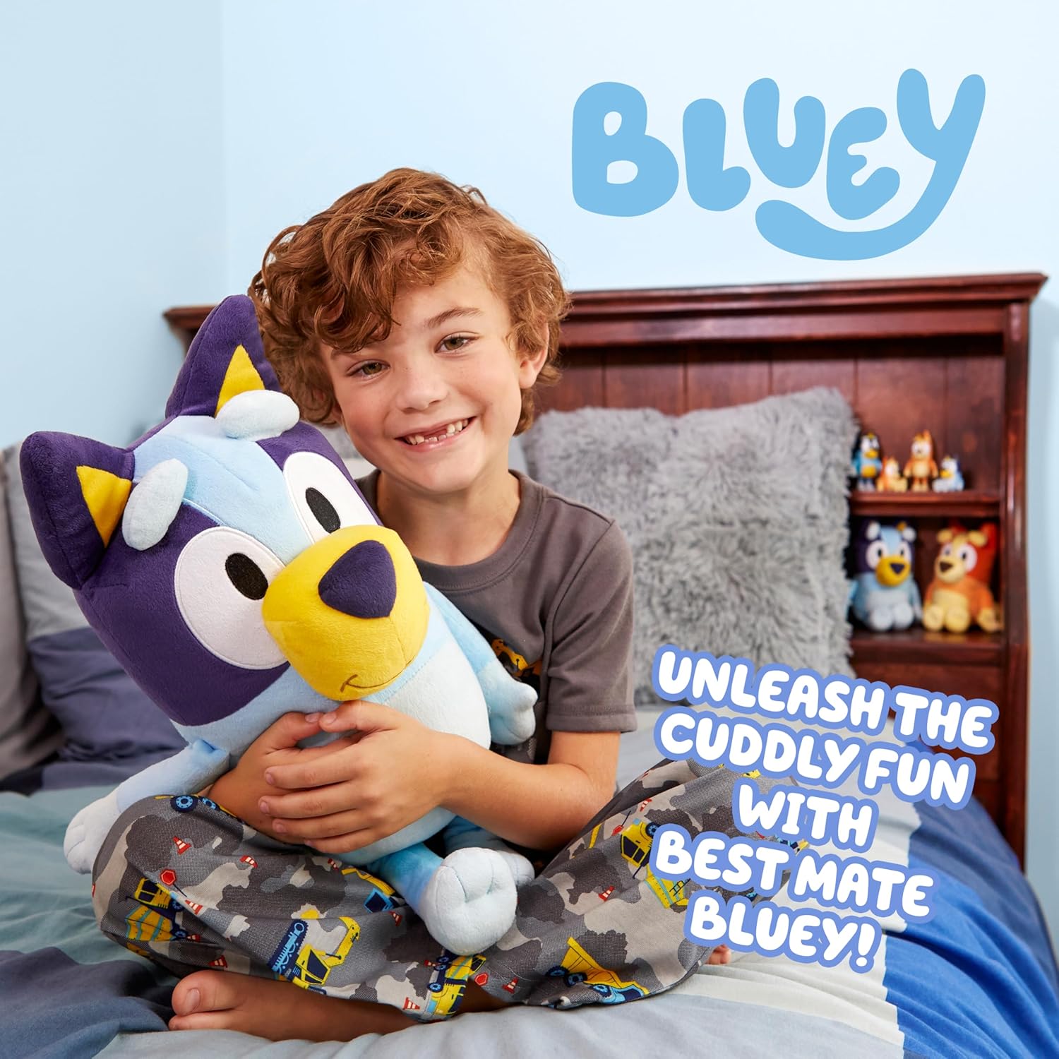 Bluey Best Mate 18-Inch Jumbo Plush, Huggable Stuffed Animal Dog Toy