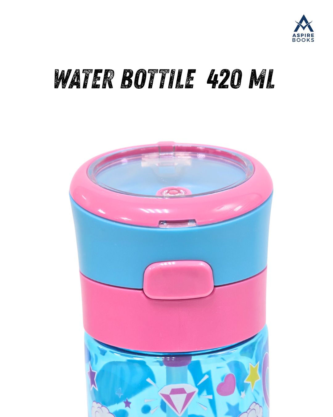 Children’s Water Bottle 420ml – Leak-Proof School Bottle with Colorful Emoji Graphics