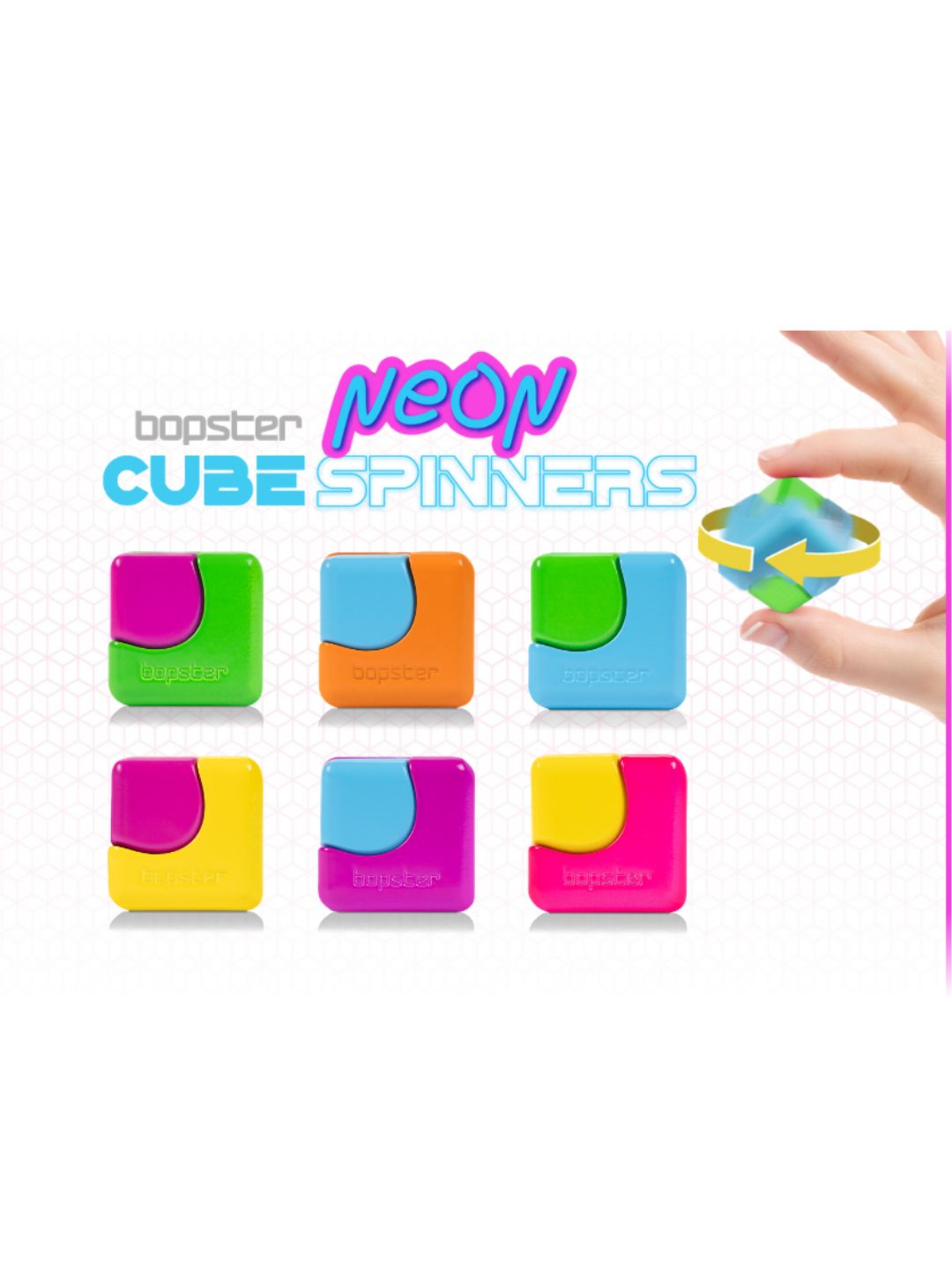 Bopster Fidget Cube Spinner - Smooth Finish, Easy-to-Hold Fidget Toy