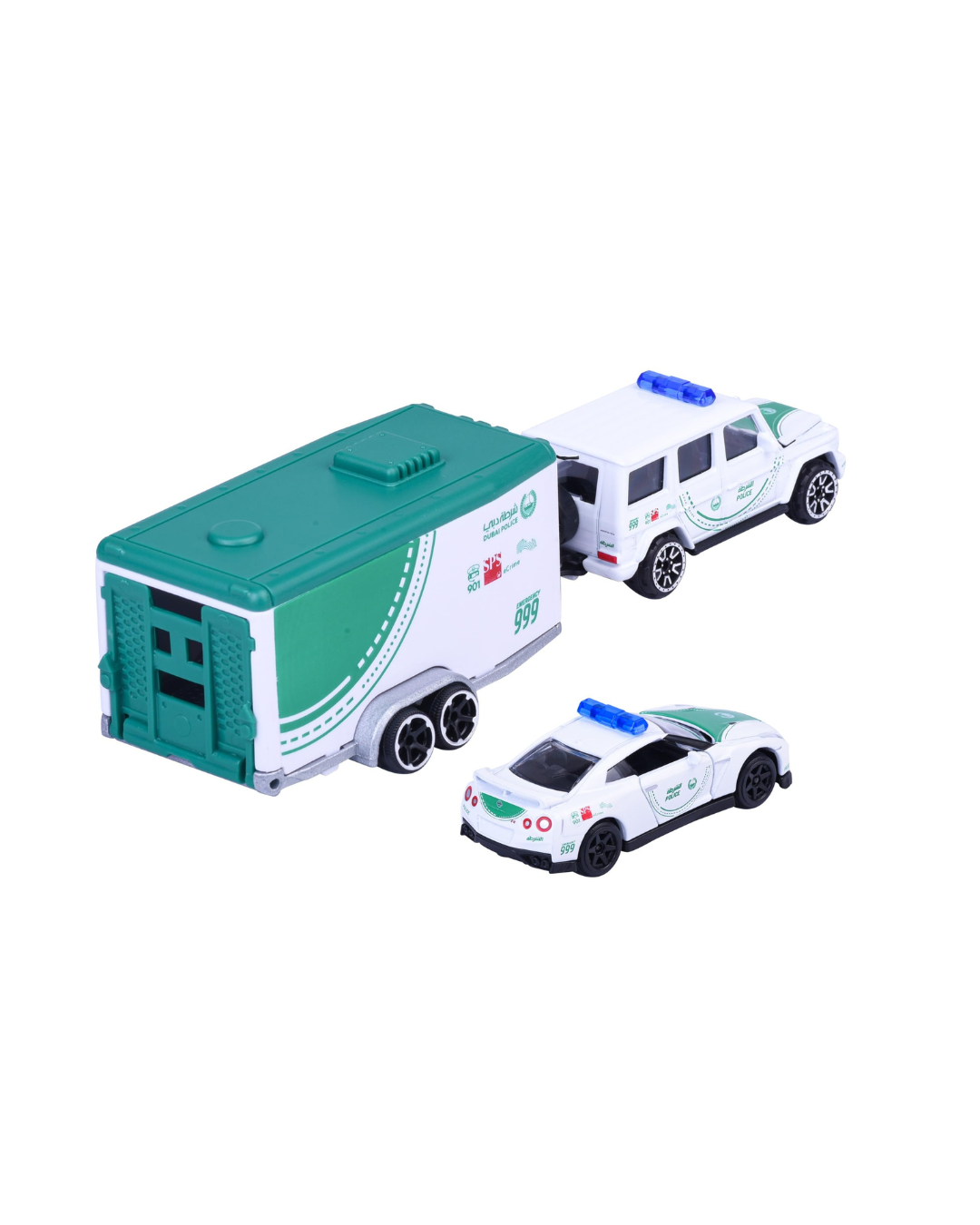 Majorette Dubai Police Racing Deluxe Trailer Diecast Set