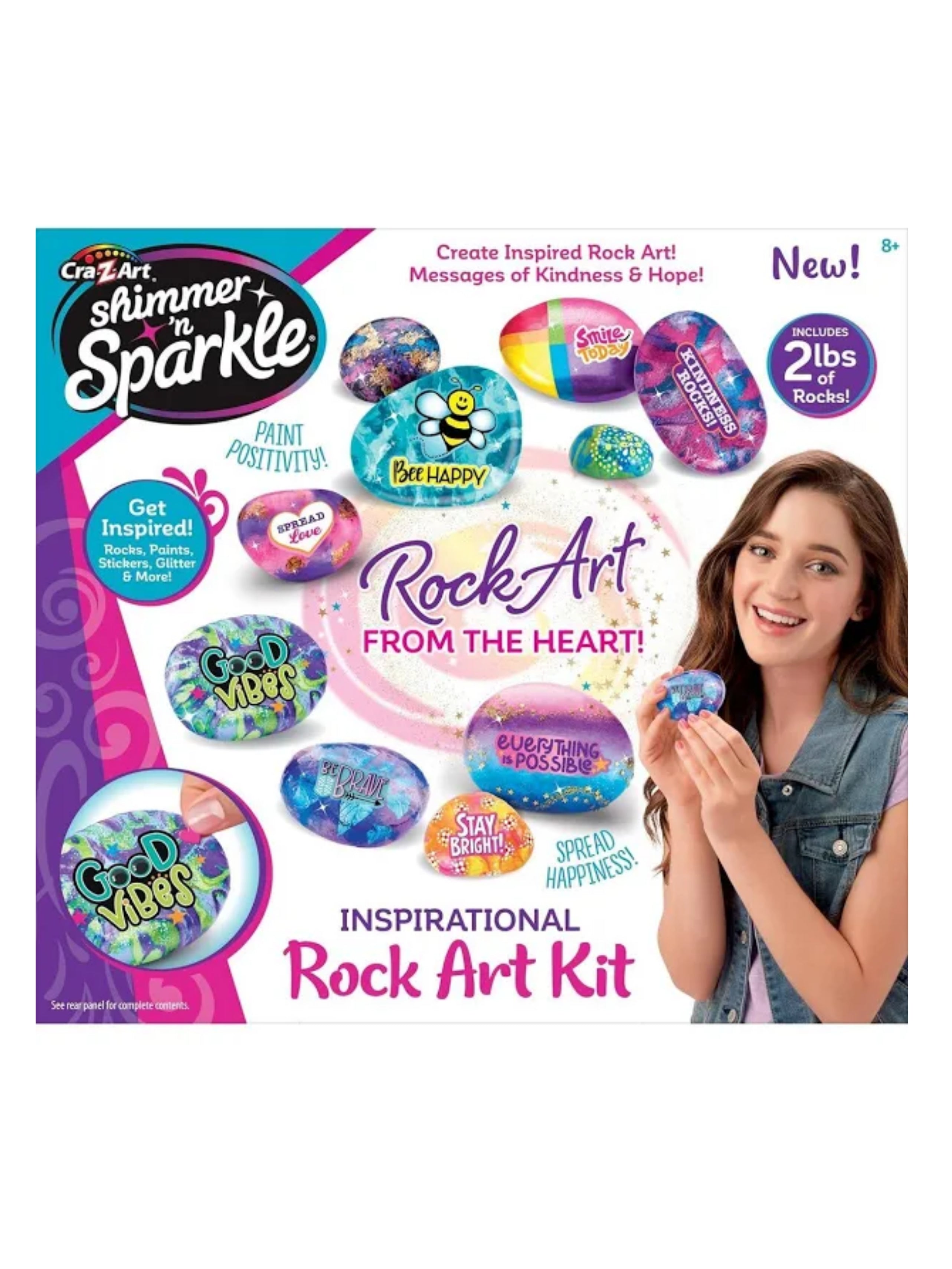 Shimmer N Sparkle Inspirational Rock Art Craft Kit for Kids
