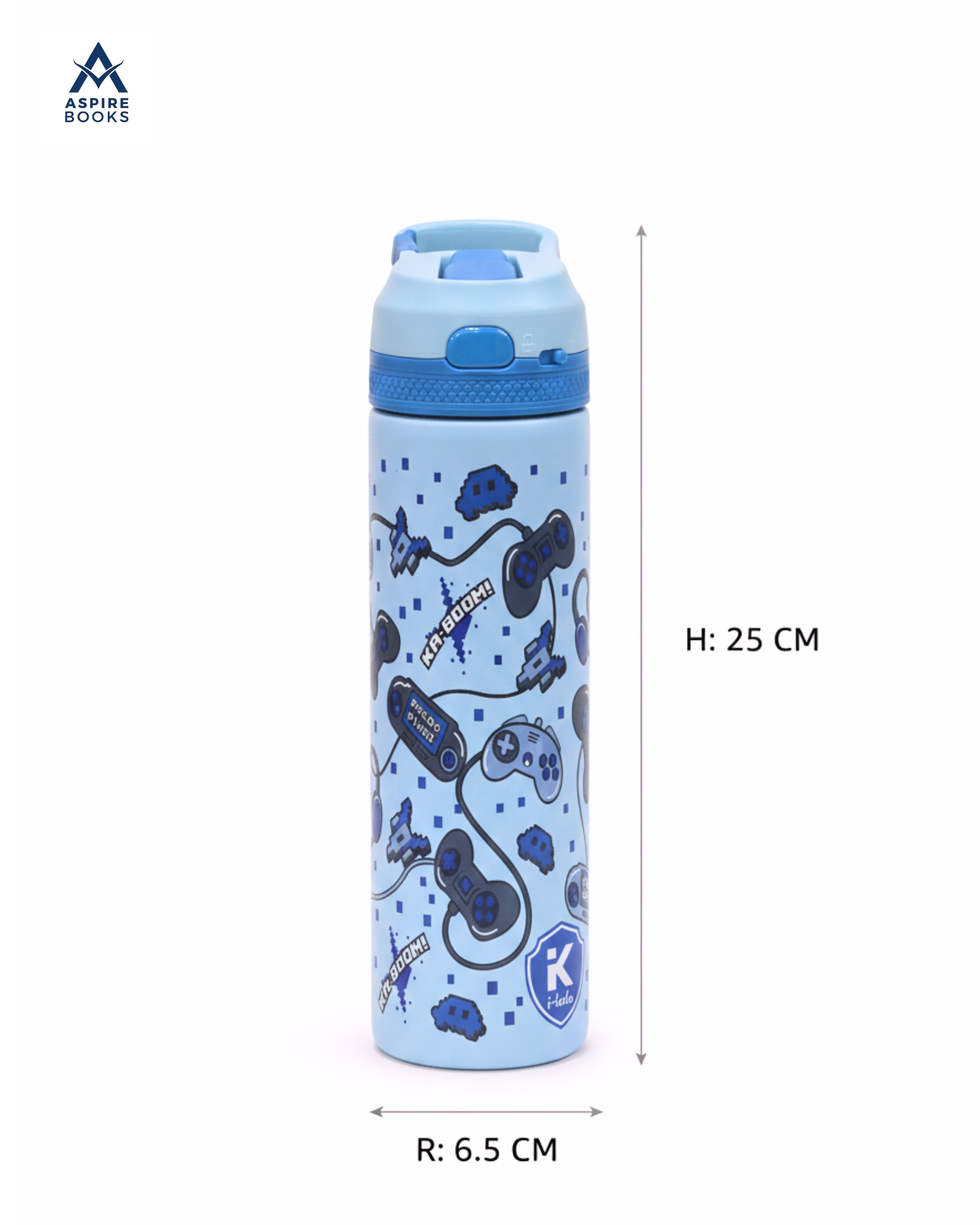 Printed 520ml Stainless Steel Flask for Kids- Blue
