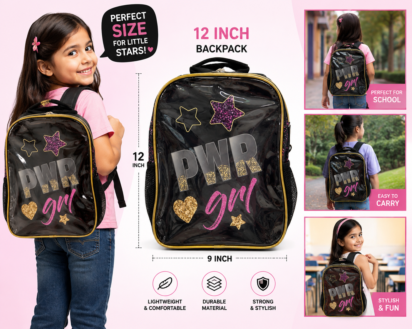 Flamingo Power Girl Trolley Bag 12 Inch FT-005