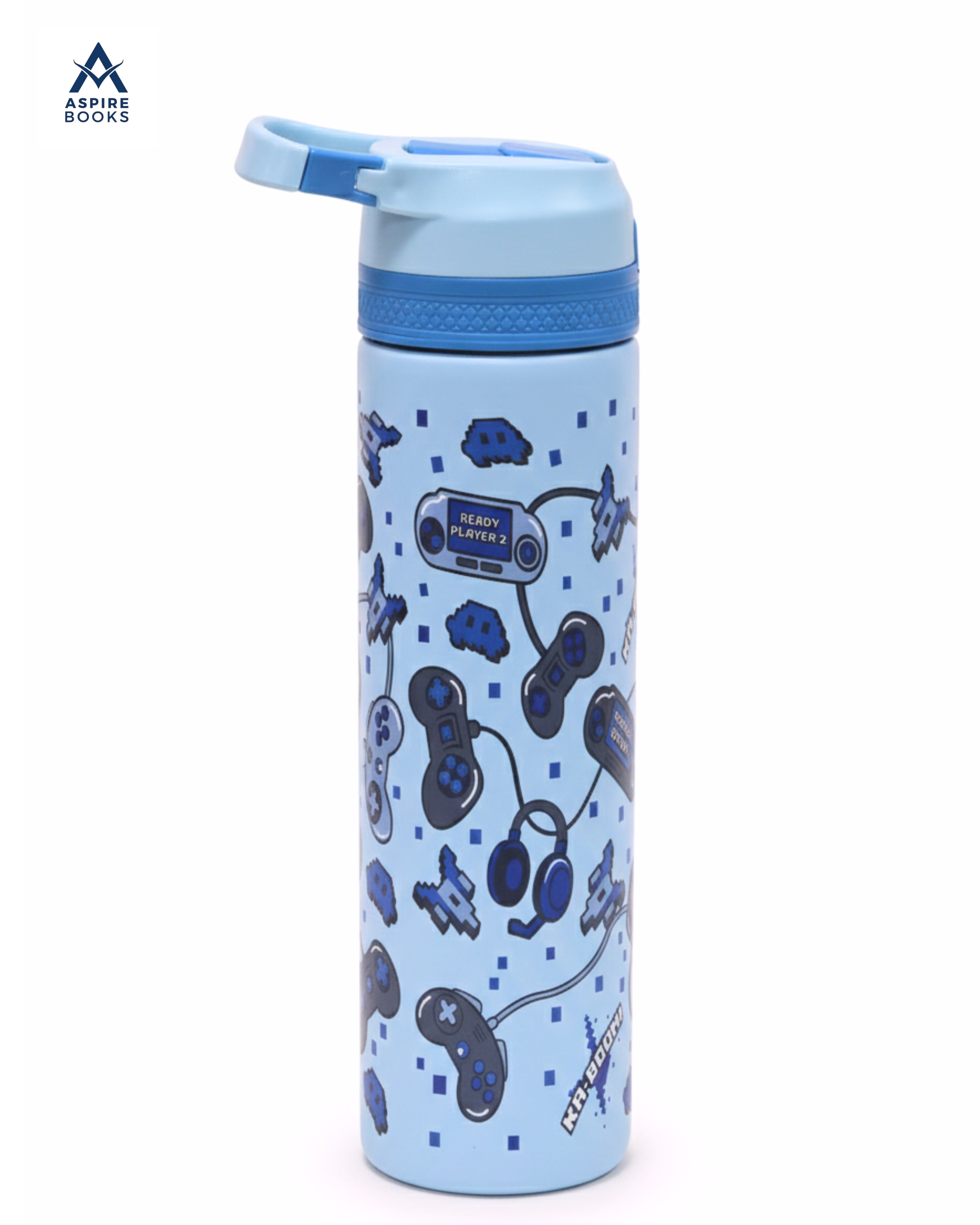 Printed 520ml Stainless Steel Flask for Kids- Blue
