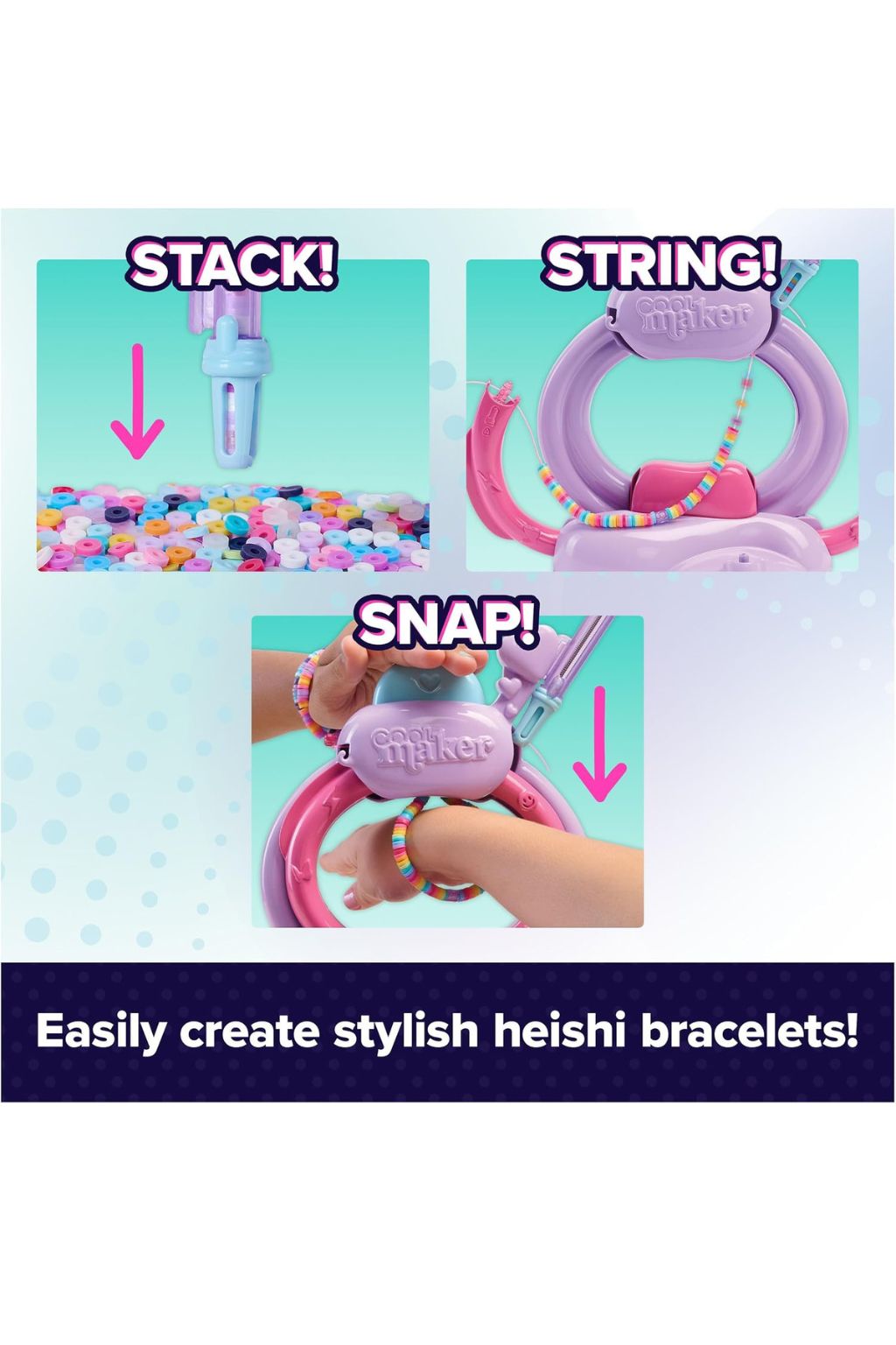 Cool Maker Stack'D Heishi Bracelet Studio Jewellery Making Kit with 1,220 Beads [6072592]