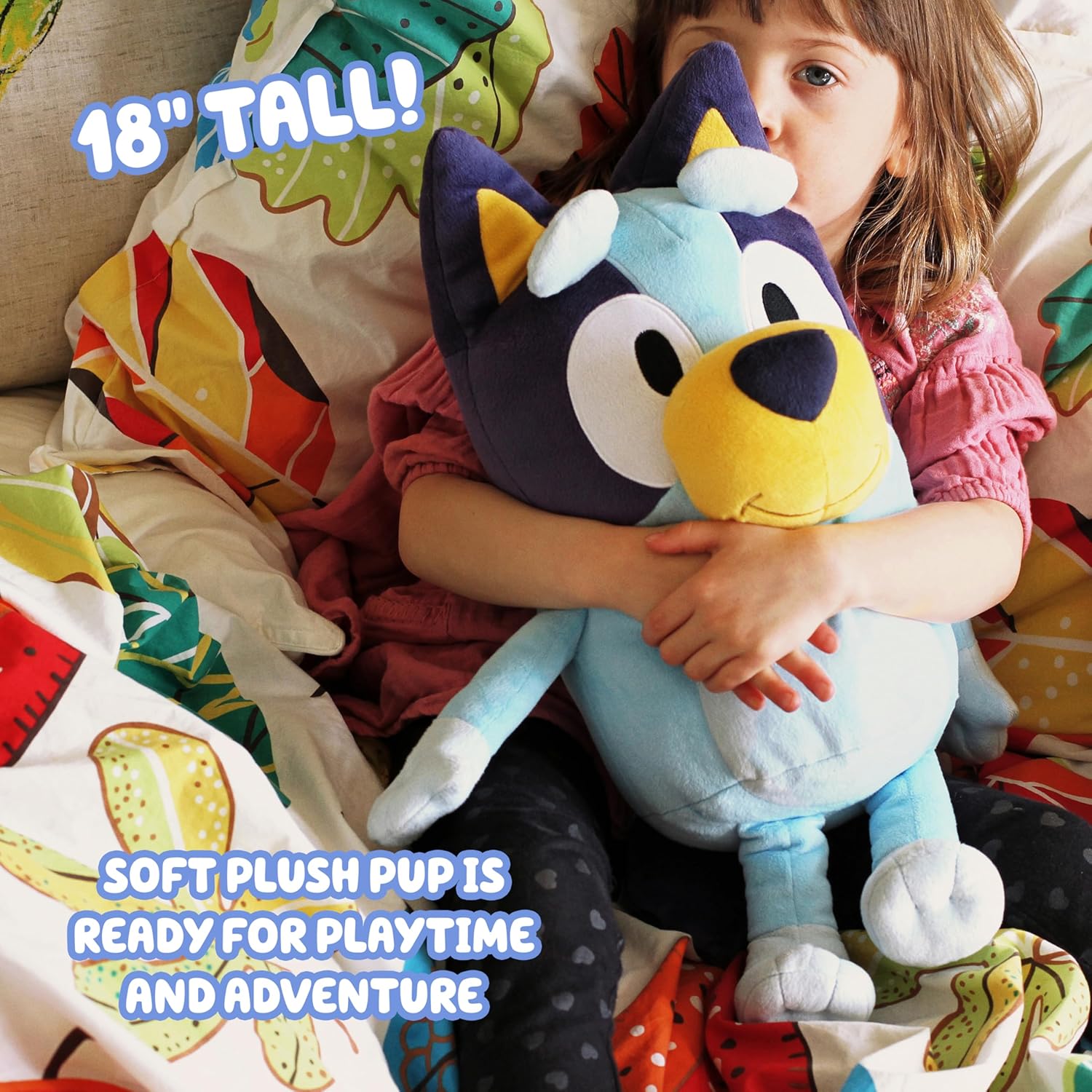 Bluey Best Mate 18-Inch Jumbo Plush, Huggable Stuffed Animal Dog Toy