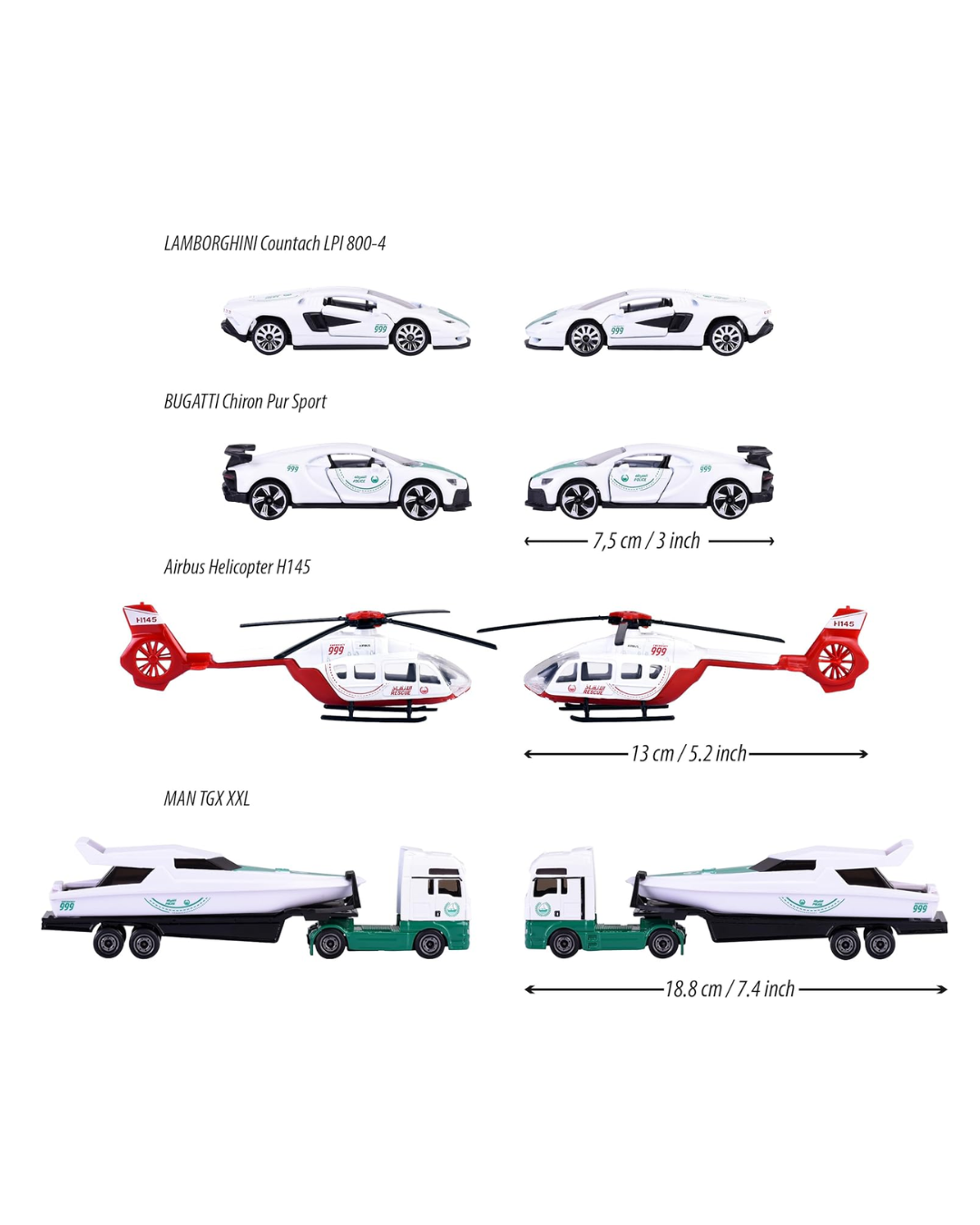 Majorette Dubai Police Force 5-Piece Diecast Car Set