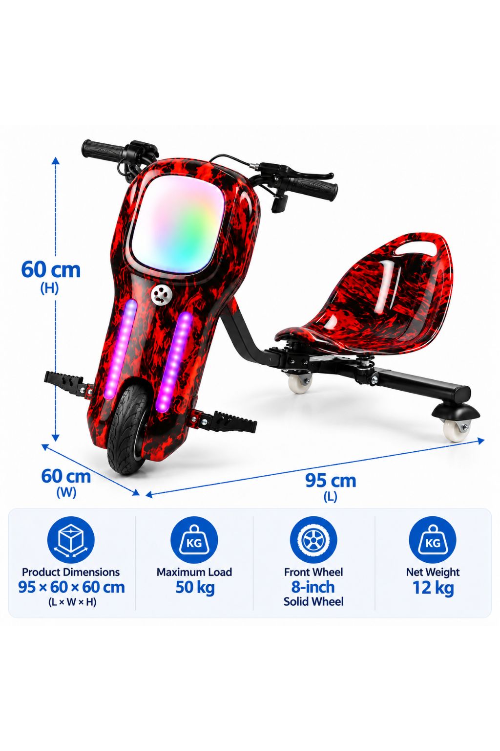 Drift Scooter 36V Large - Red & Black